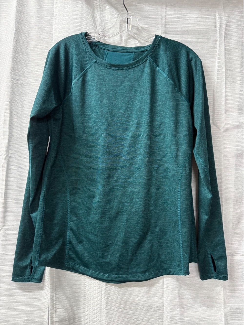 TEK GEAR Women's Long Sleeve Workout Shirt Size S Teal Polyester Spandex